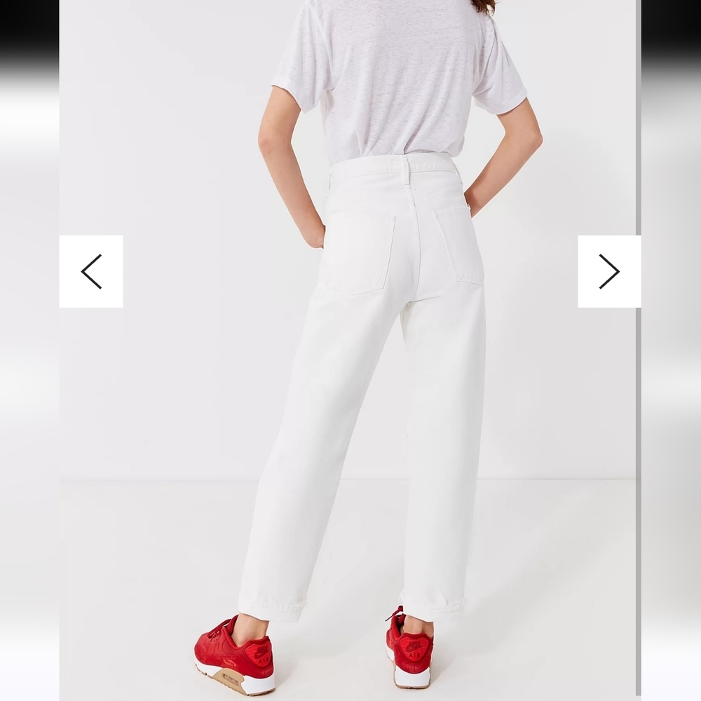 Agolde 90's Mid Rise Loose Fit Cropped Jeans White‎ - Picture 3 of 11